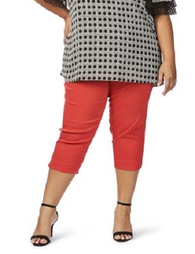 Beme Capri Pants Plus Size 16 20 22 24 26 Red Bengaline Stretch Crop Ebay