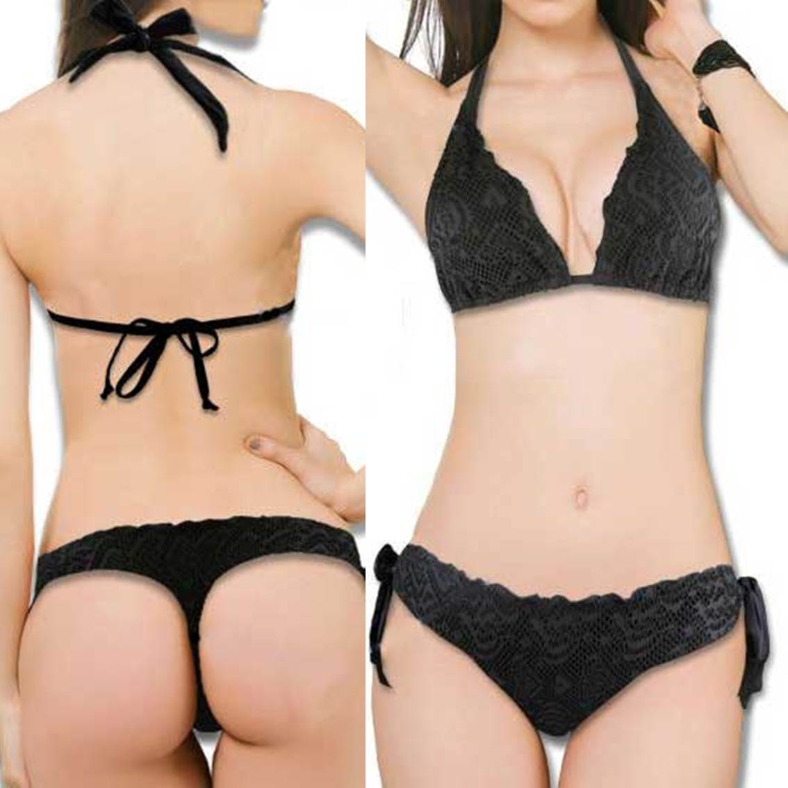 womens black bikini