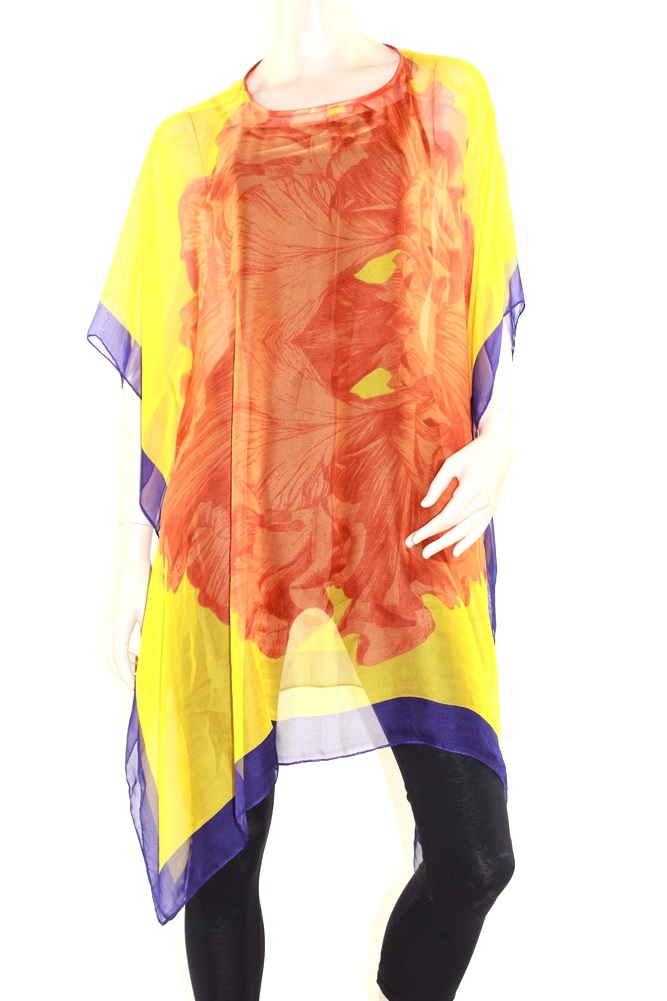 sheer long caftan cover up