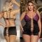 Babydoll + G String Purple Lace Black Lingerie Chemise Plus Size M XL 3XL 5XL
