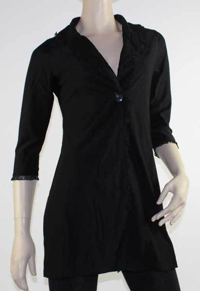 Cardigan Black Lace Jacket Drape Plus Size 10 12 14 16 18 20 EVERSUN