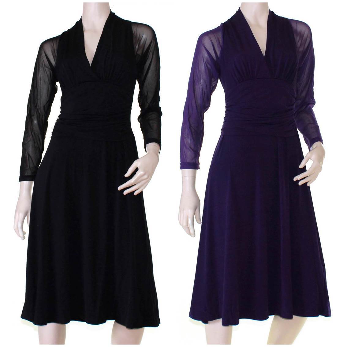 black and lavender dress