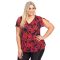 Embellised Top Black Red Floral AUTOGRAPH Plus Sizes 14 - 20 Women V Neck