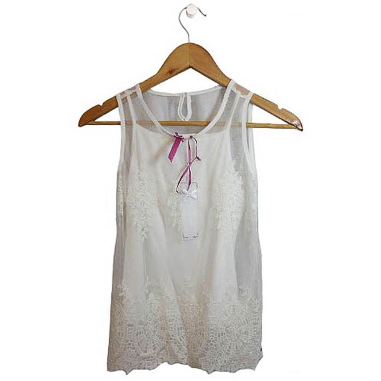 Lace Camisole Cami Girls Size 7 8 9 12 16 Off White Mesh Lace Tunic ...