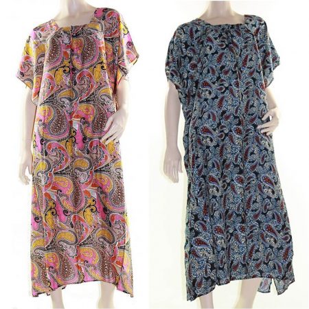 Maxi Kaftan Dress Caftan Plus Size 10 - 30 Women Paisley Long Cover Up Summer