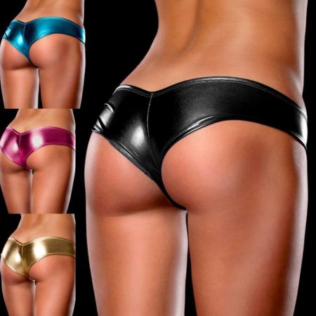 Metallic Pant Plus Size XL - 6XL Micro Booty Hipster Brief Hot Black Gold Pink