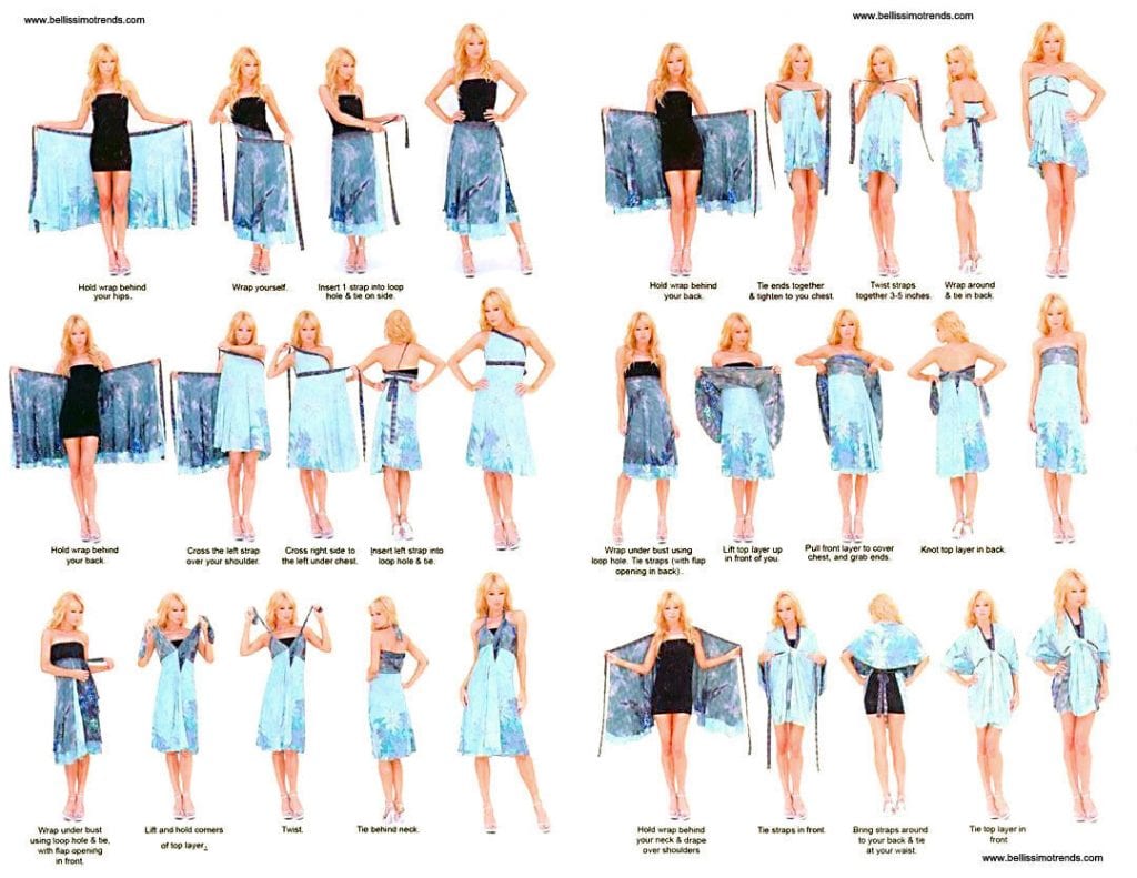 how to tie wrap skirt different ways