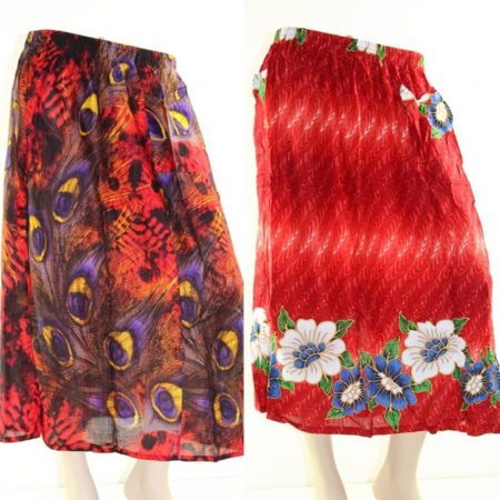 Skirt Casual Plus Size 26 Multi Coloured Bright Summer Rayon Cool Beach Sun