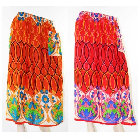 Skirt Casual Plus Size 26 Multi Coloured Bright Summer Red Orange Stripes