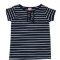 Sz 0 1 2 3 4 5 6 Girls Baby H & T Navy White Stripe Ruffle Top Tee