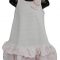 Sz 00 - 4 BaBy Girl Pink White Stripe Dress Ruffle Flower Smock Cotton