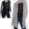 Sz 10 12 14 16 18 Women NEW COVER Black Beige Drape Cardigan Ruffle Jacket Sheer