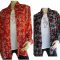 Sz 12 18 Women Black Red Silver Shirt Long Sleeve Floral Blouse With Cami