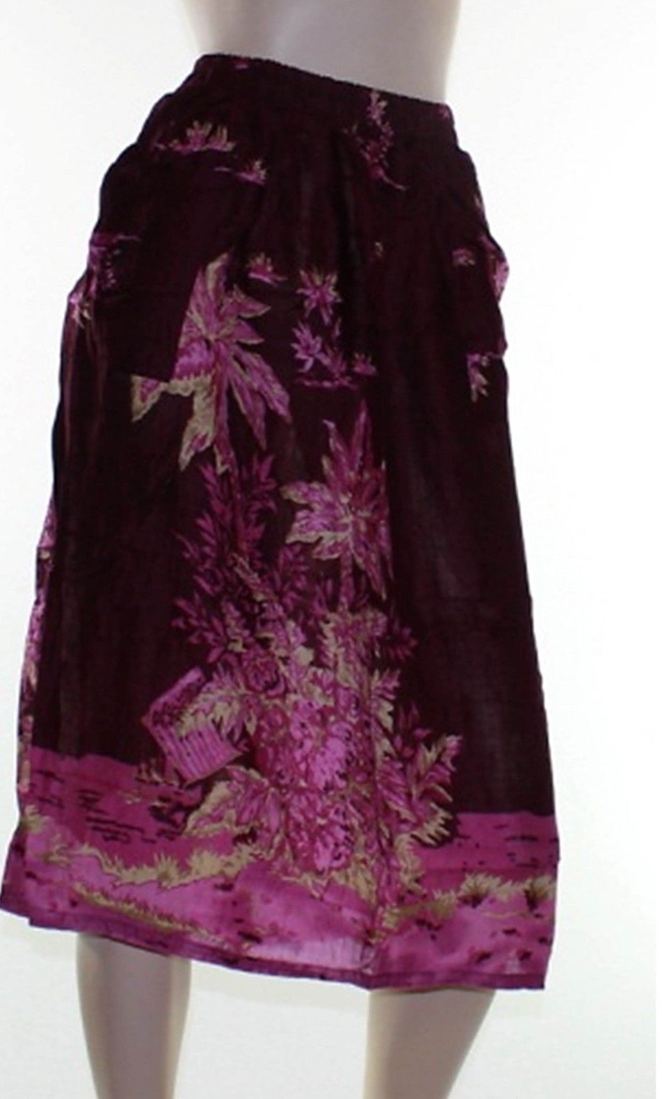 Sz 16 Purple Pink Beach Casual Skirt Plus Multi Coloured Bright Sun ...