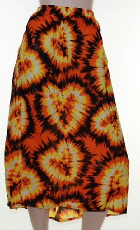 Sz 26 Orange Yellow Flash Beach Casual Skirt Plus Multi Coloured Bright Sun