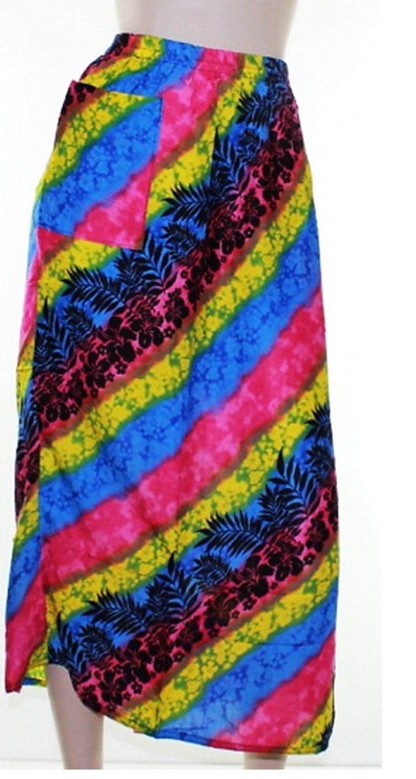 Sz-28-Pink-Blue-Yellow-Beach-Casual-Skirt-Plus-Multi-Coloured-Bright ...