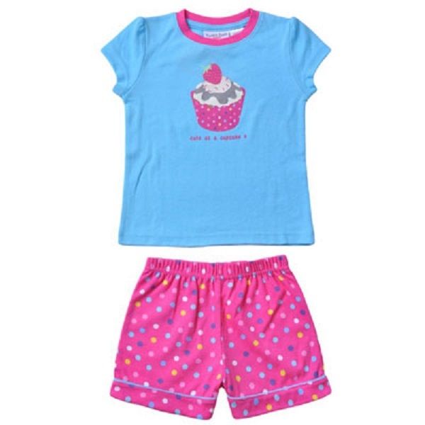 Sz 3 - 7 Girl TWEET TWOO Yellow Blue Pink Cupcake PJ Pyjama Pajama Cute ...