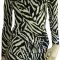 Sz 8 10 Women Black White Leopard V Back Mini Dress Top Party Cocktail Sexy