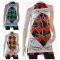Sz 8 - 16 Womens Green Red Orange Black Halter Tunic Top Dress Harlequin Blouse