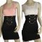 Sz 8 Women Ivory Pink Peach Black Military Style Party Bodycon Mini Dress Sassy