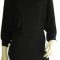 Sz 8 Women LUSHOUS Black Batwing Dress Top Blouse Deep V Neck Mini
