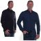 Sz S M L XL XXL Mens Navy Blue Black Check Tailored Long Sleeve Shirt Formal