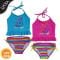 Tankini Bather Girls Size 3 - 7 Pink Blue Swimwear Stripe Halter UPF50+ SUNSTAR