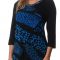 Tunic Top Black Blue LILIA Plus Sizes 10 - 18 Women Warm Soft Pullover Abstract