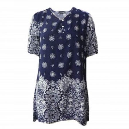 Tunic Top by EVERSUN Plus Size 10 12 14 16 18 20 Navy Paisley Print